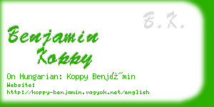 benjamin koppy business card